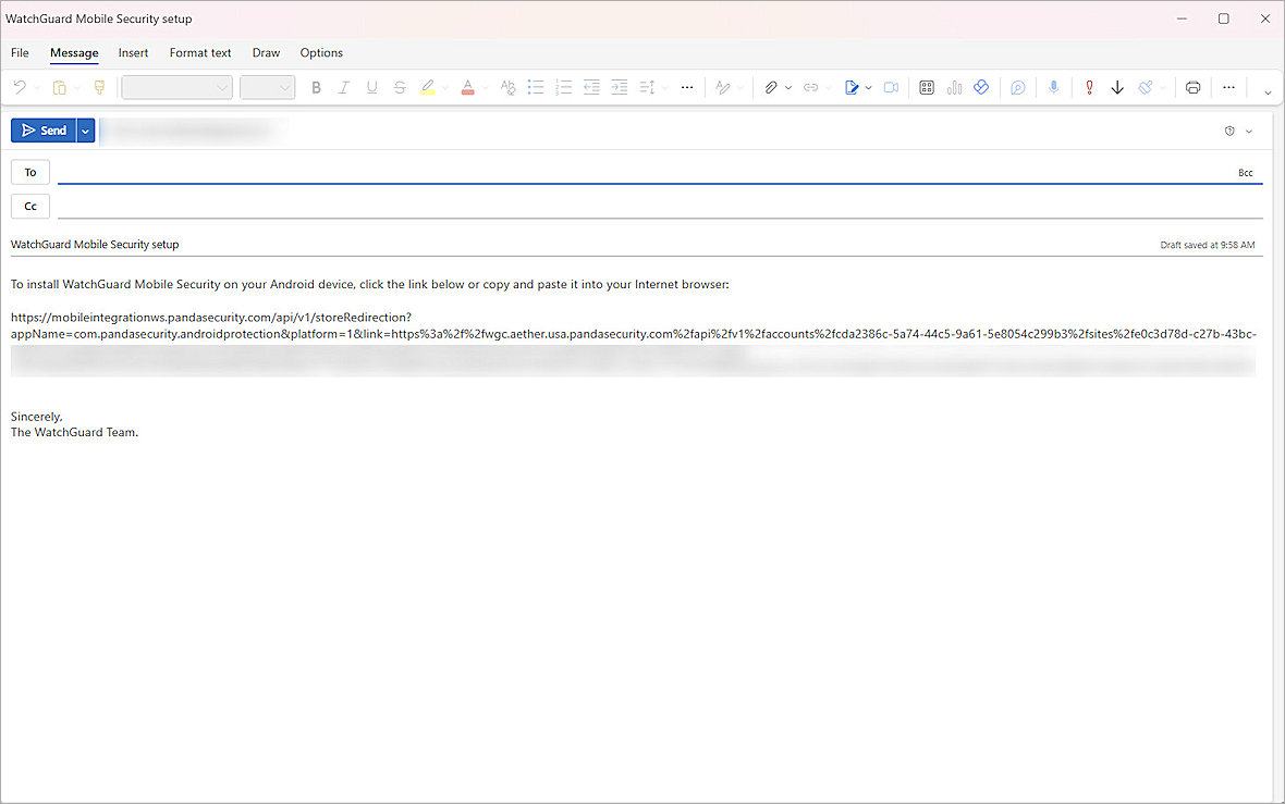 Screenshot of integration configuration information page on Add Computer dialog box for iOS devices (another MDM solution)